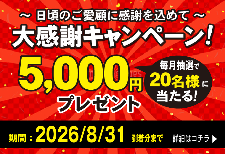 キャンペーン。抽選で20名様に5000円当たる
